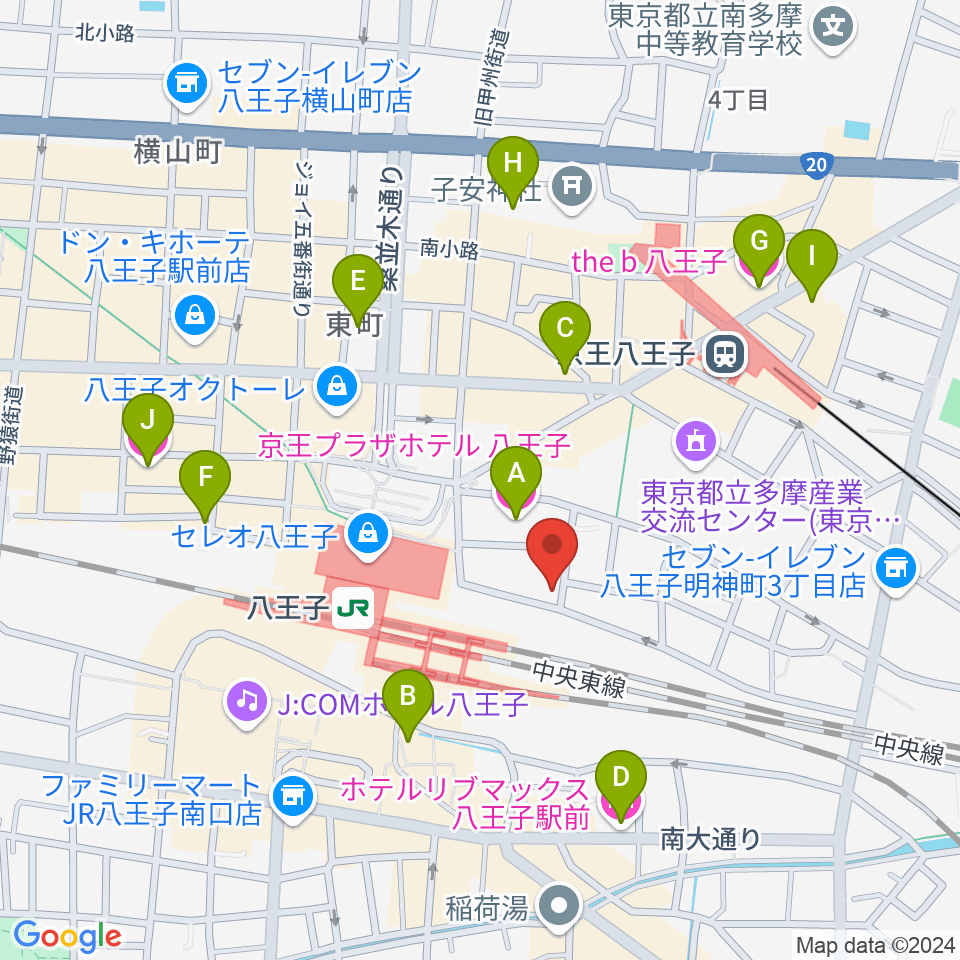 八王子音楽院JR校周辺のホテル一覧地図