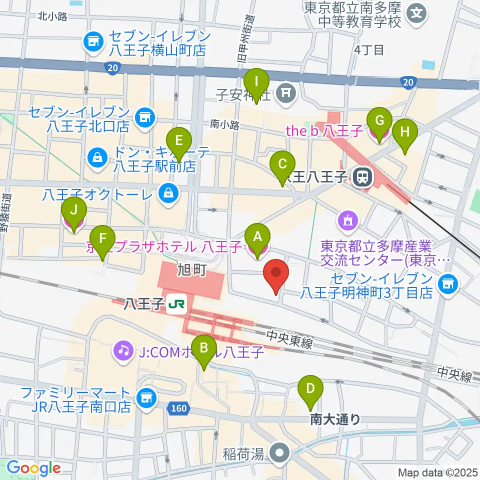 八王子音楽院JR校周辺のホテル一覧地図
