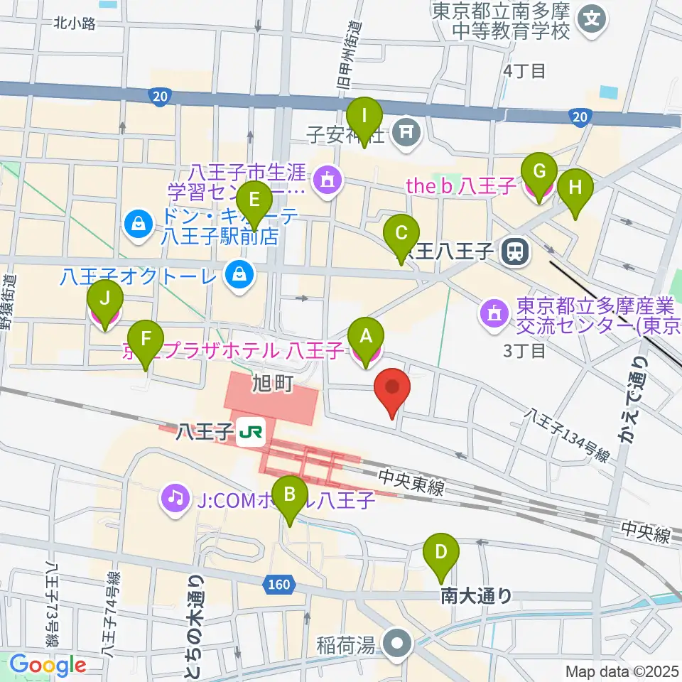 八王子音楽院JR校周辺のホテル一覧地図