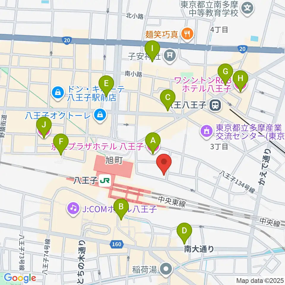 八王子音楽院JR校周辺のホテル一覧地図
