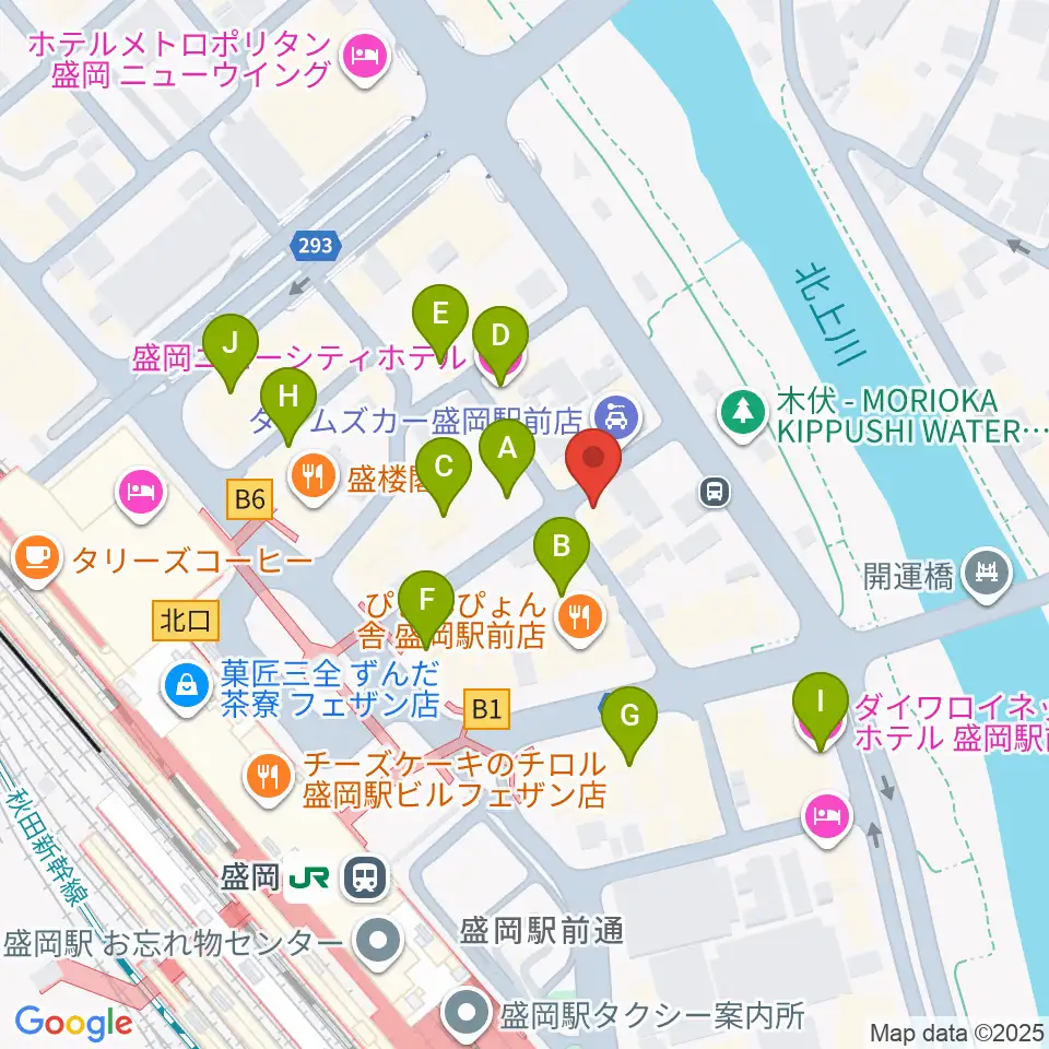 盛岡グローブ周辺のホテル一覧地図