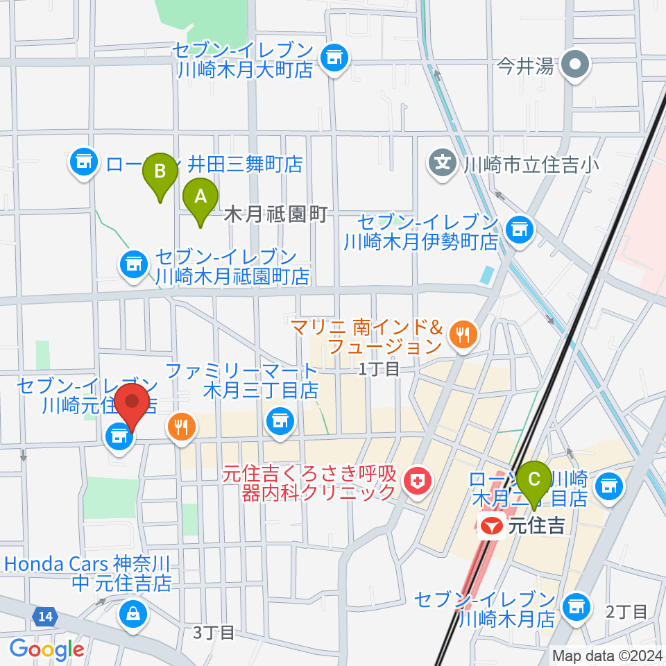 スミノ楽器店周辺のホテル一覧地図