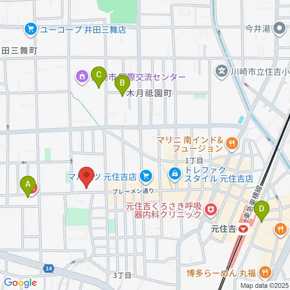 スミノ楽器店周辺のホテル一覧地図