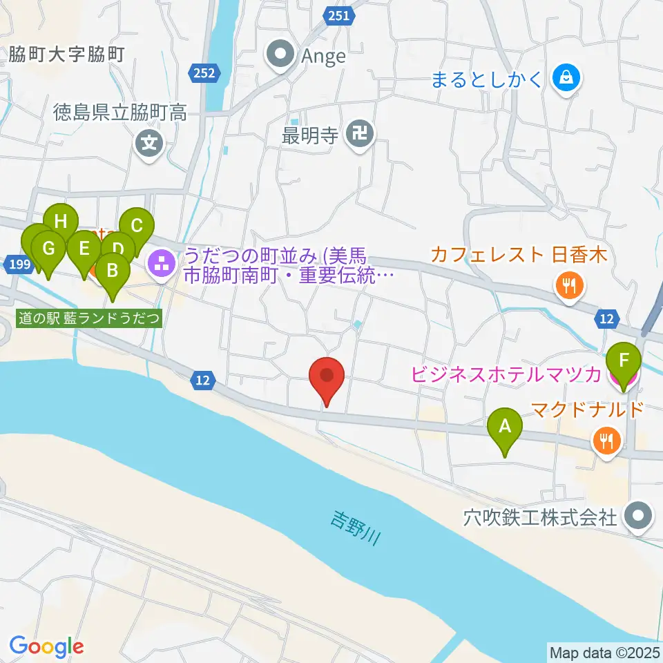 ゲオ脇町店周辺のホテル一覧地図