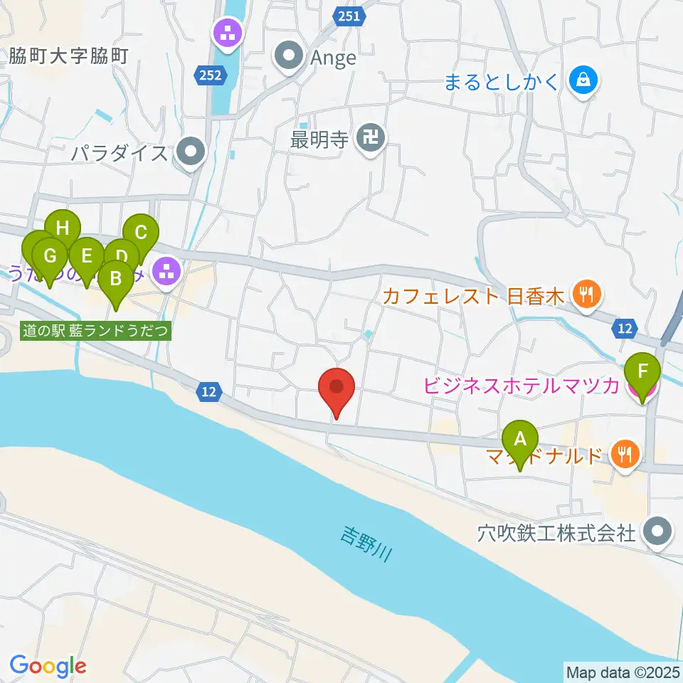 ゲオ脇町店周辺のホテル一覧地図