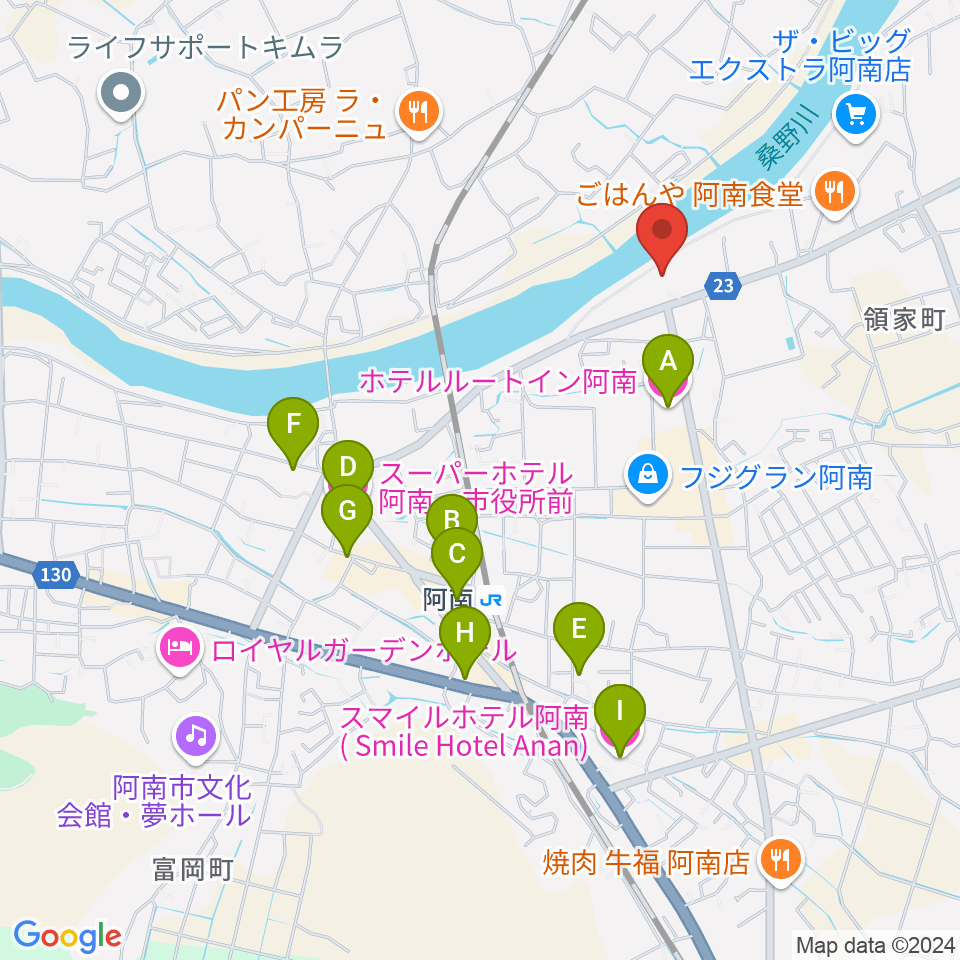 平惣ゲオ阿南センター店周辺のホテル一覧地図