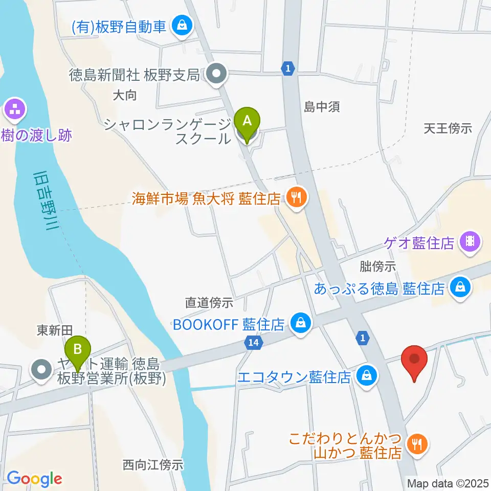 ビデオ100 徳島藍住店周辺のホテル一覧地図