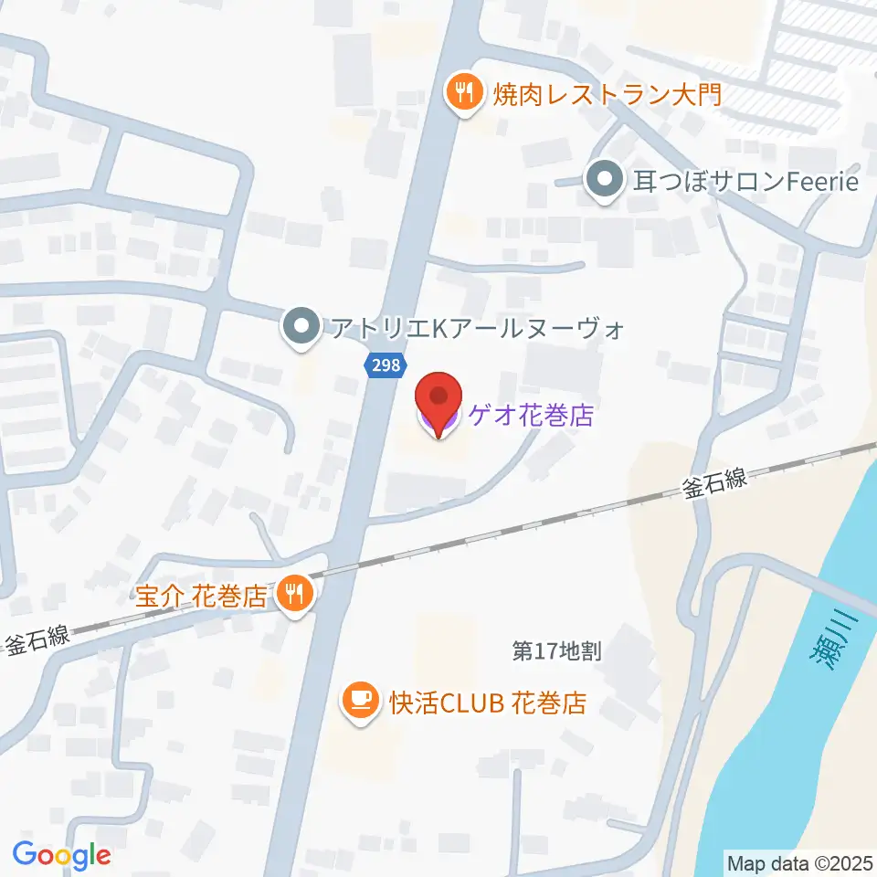 ゲオ花巻店周辺のホテル一覧地図
