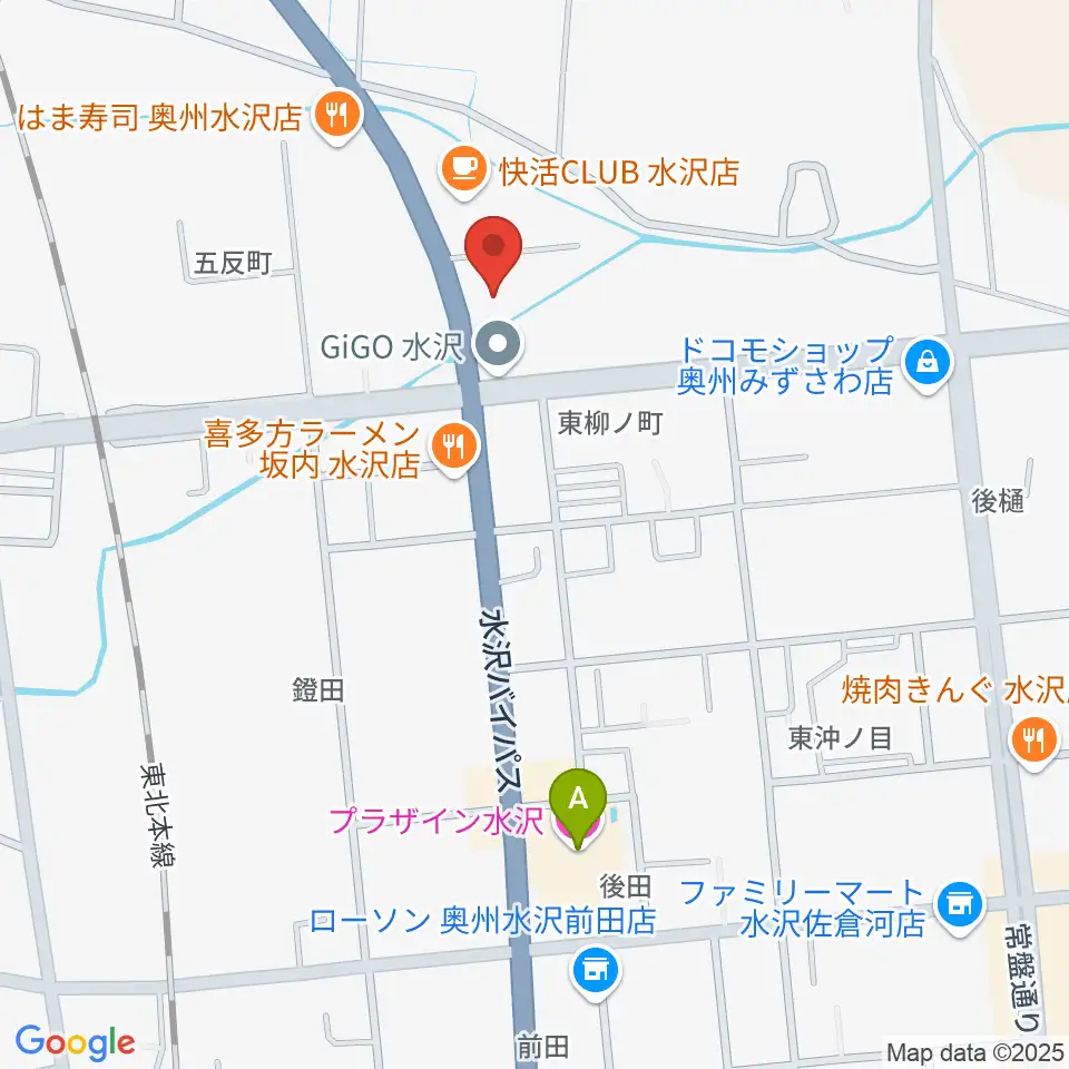 ゲオ奥州水沢佐倉河店周辺のホテル一覧地図