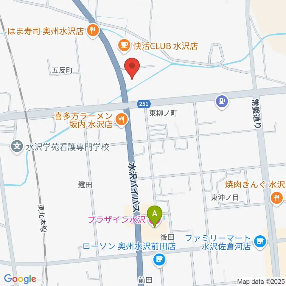 ゲオ奥州水沢佐倉河店周辺のホテル一覧地図