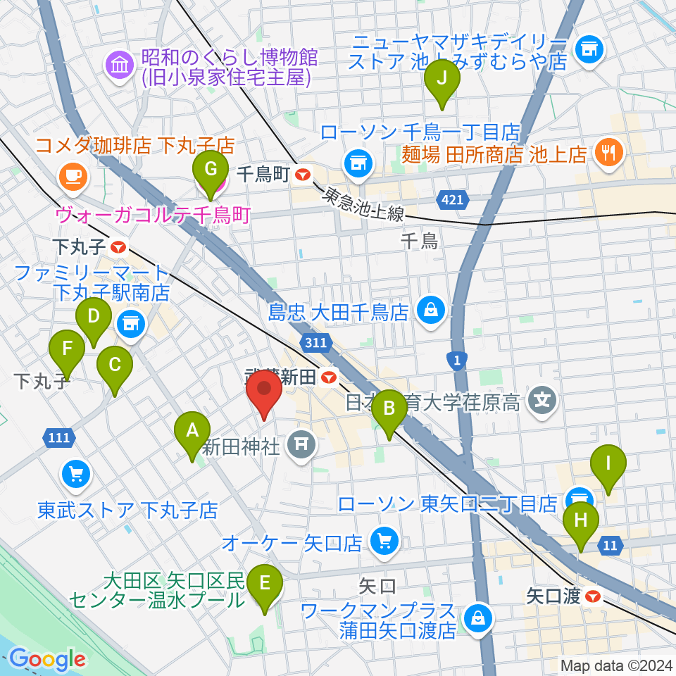 D-plus-stock周辺のホテル一覧地図