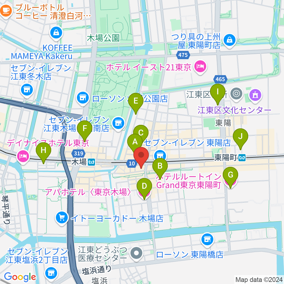 U.S.A. Live PUB if周辺のホテル一覧地図