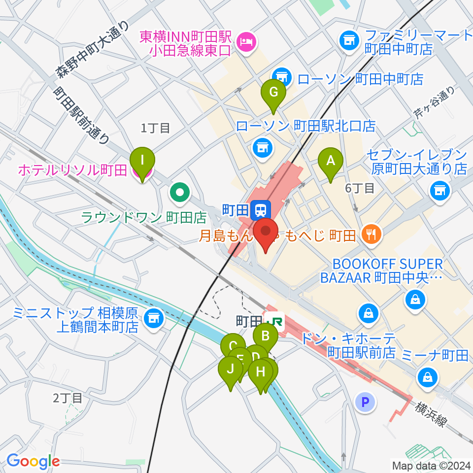 タワーレコード町田店周辺のホテル一覧地図