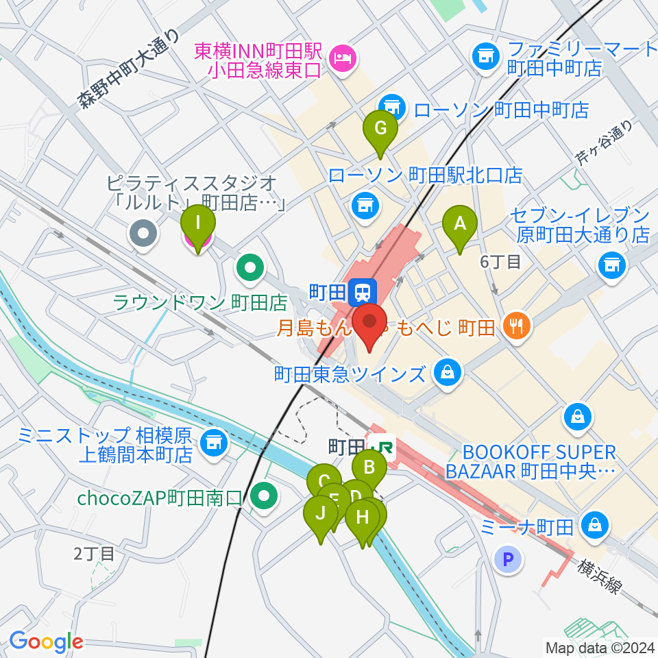 タワーレコード町田店周辺のホテル一覧地図