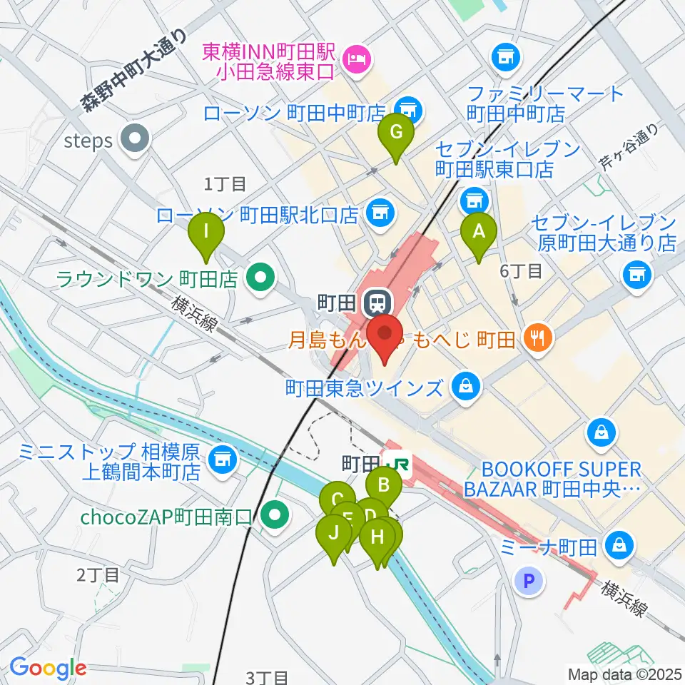 タワーレコード町田店周辺のホテル一覧地図