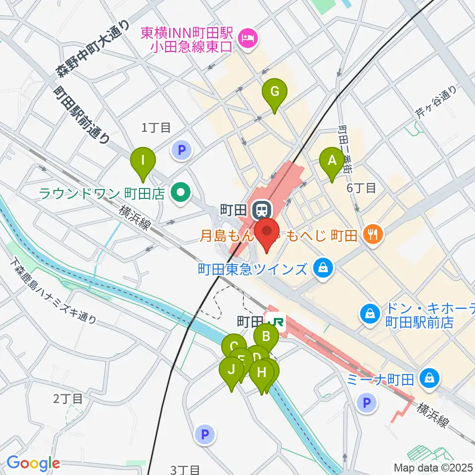 タワーレコード町田店周辺のホテル一覧地図