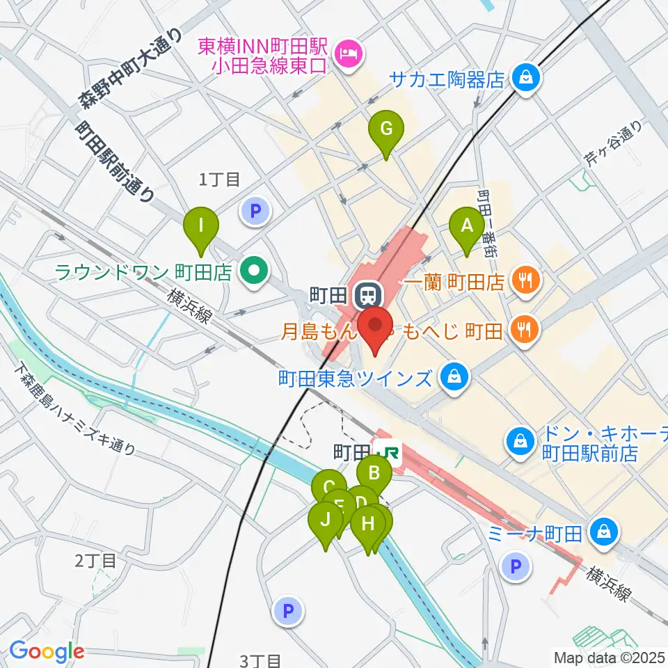 タワーレコード町田店周辺のホテル一覧地図