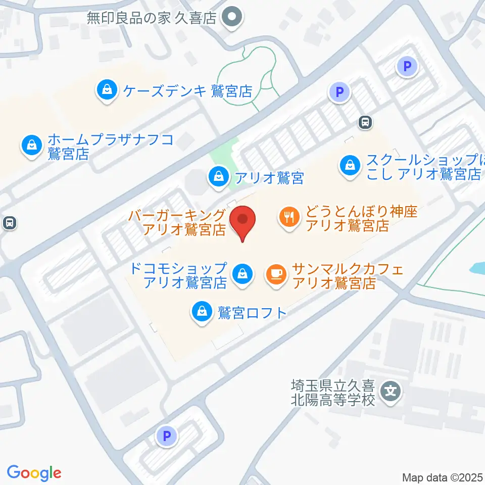 昭和楽器アリオ鷲宮センター周辺のホテル一覧地図