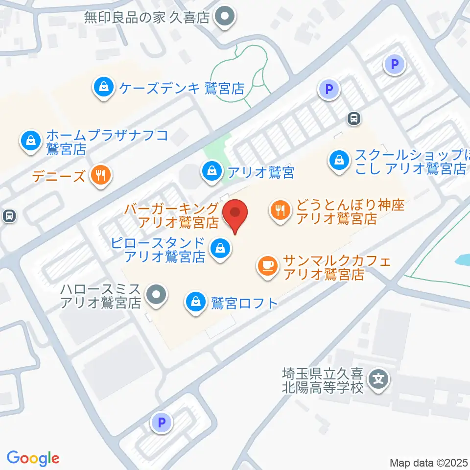 昭和楽器アリオ鷲宮センター周辺のホテル一覧地図