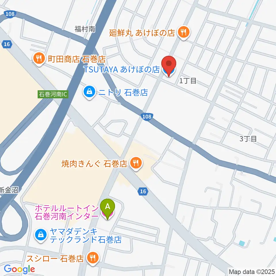 TSUTAYA あけぼの店周辺のホテル一覧地図