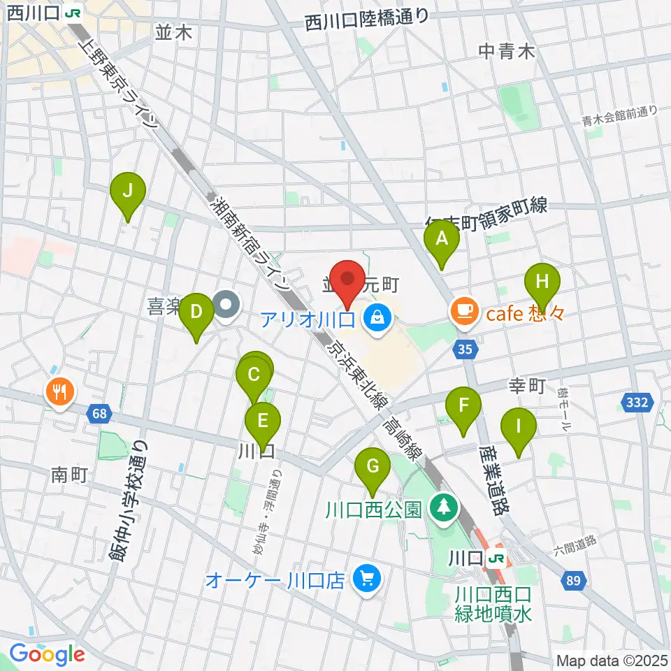 タワーレコード アリオ川口店周辺のホテル一覧地図