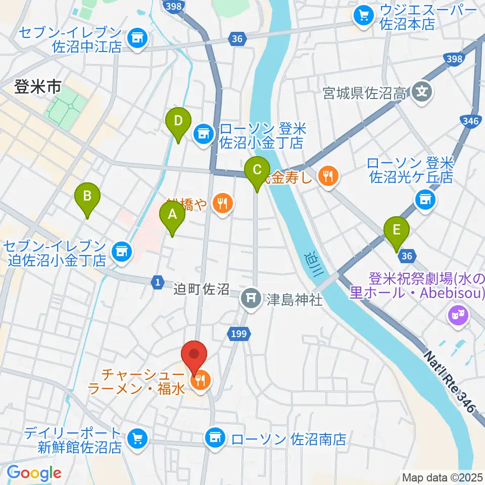 TSUTAYA 佐沼店周辺のホテル一覧地図