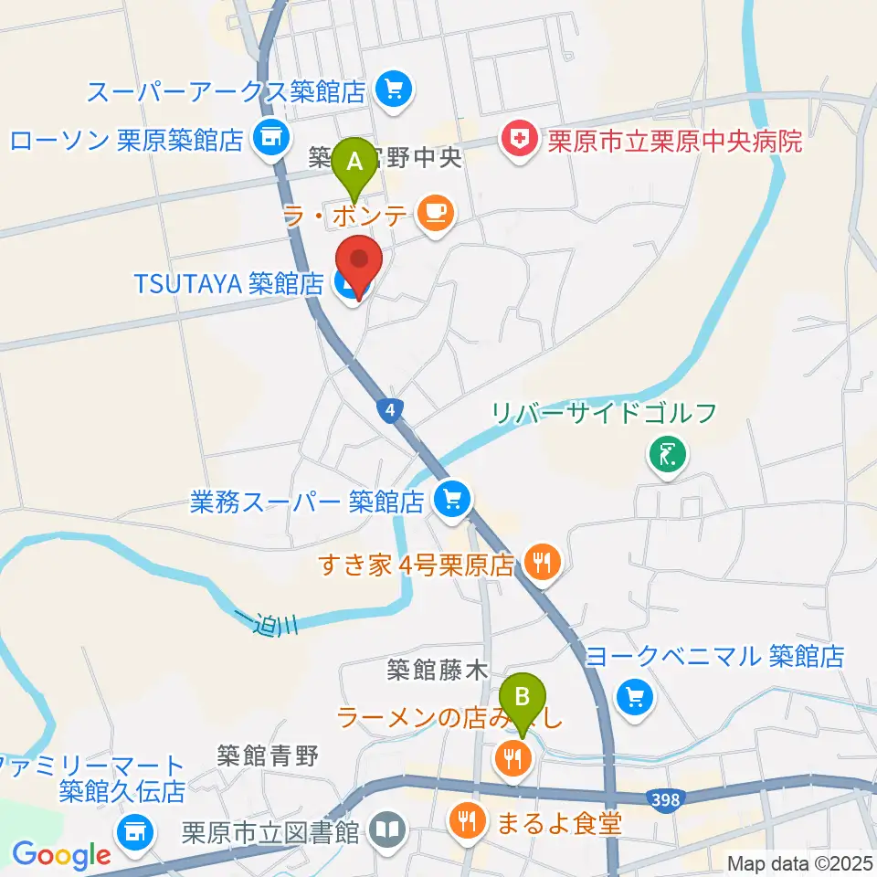 TSUTAYA 築館店周辺のホテル一覧地図