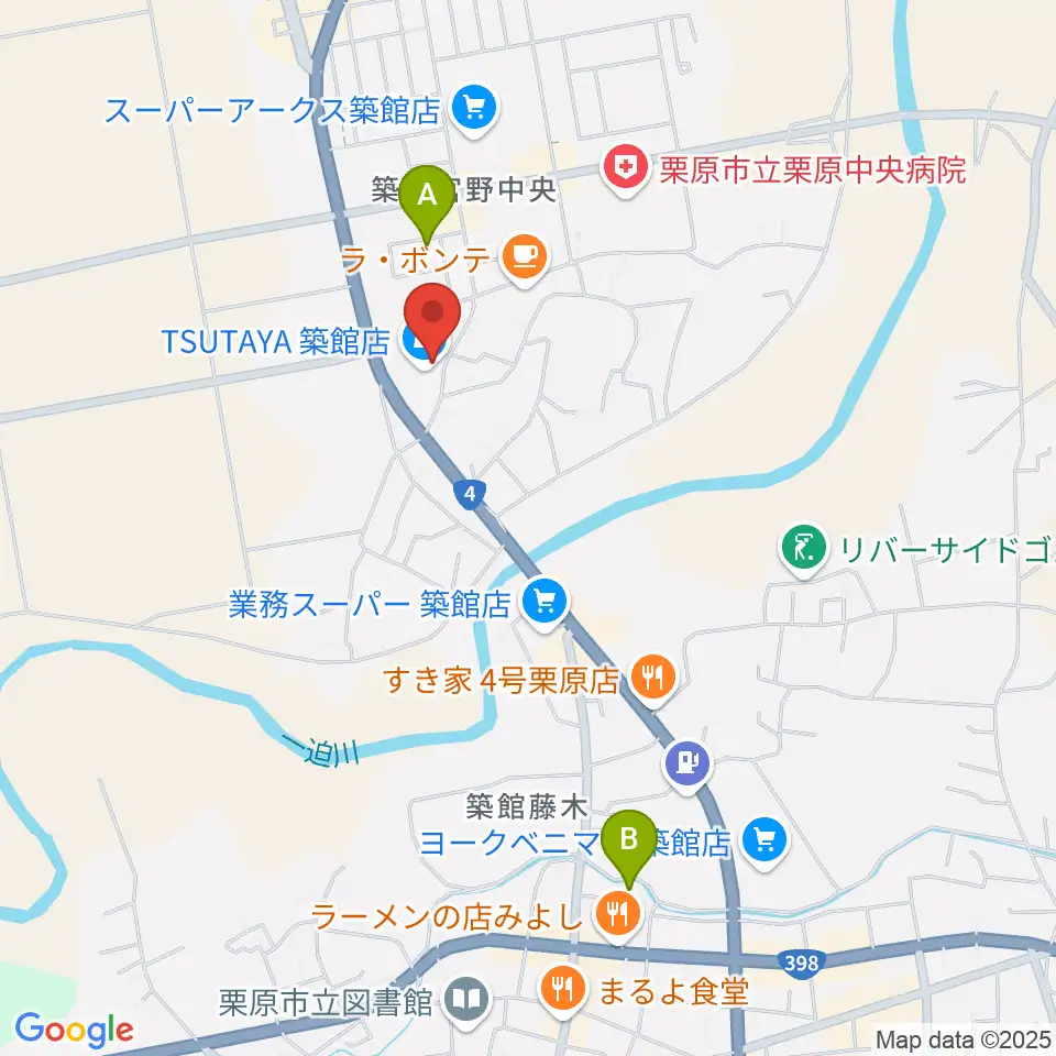 TSUTAYA 築館店周辺のホテル一覧地図