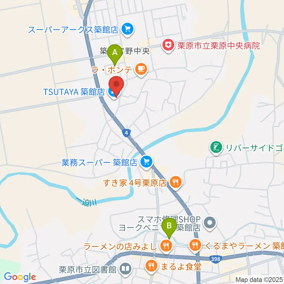 TSUTAYA 築館店周辺のホテル一覧地図