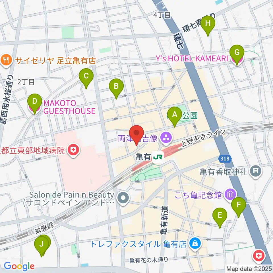 ラクシーボーカルスクール周辺のホテル一覧地図