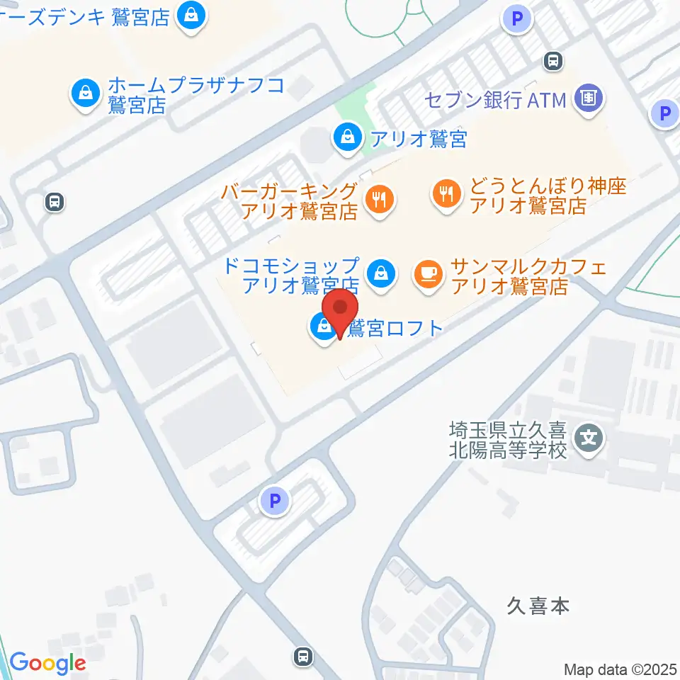 タワーレコード アリオ鷲宮店周辺のホテル一覧地図