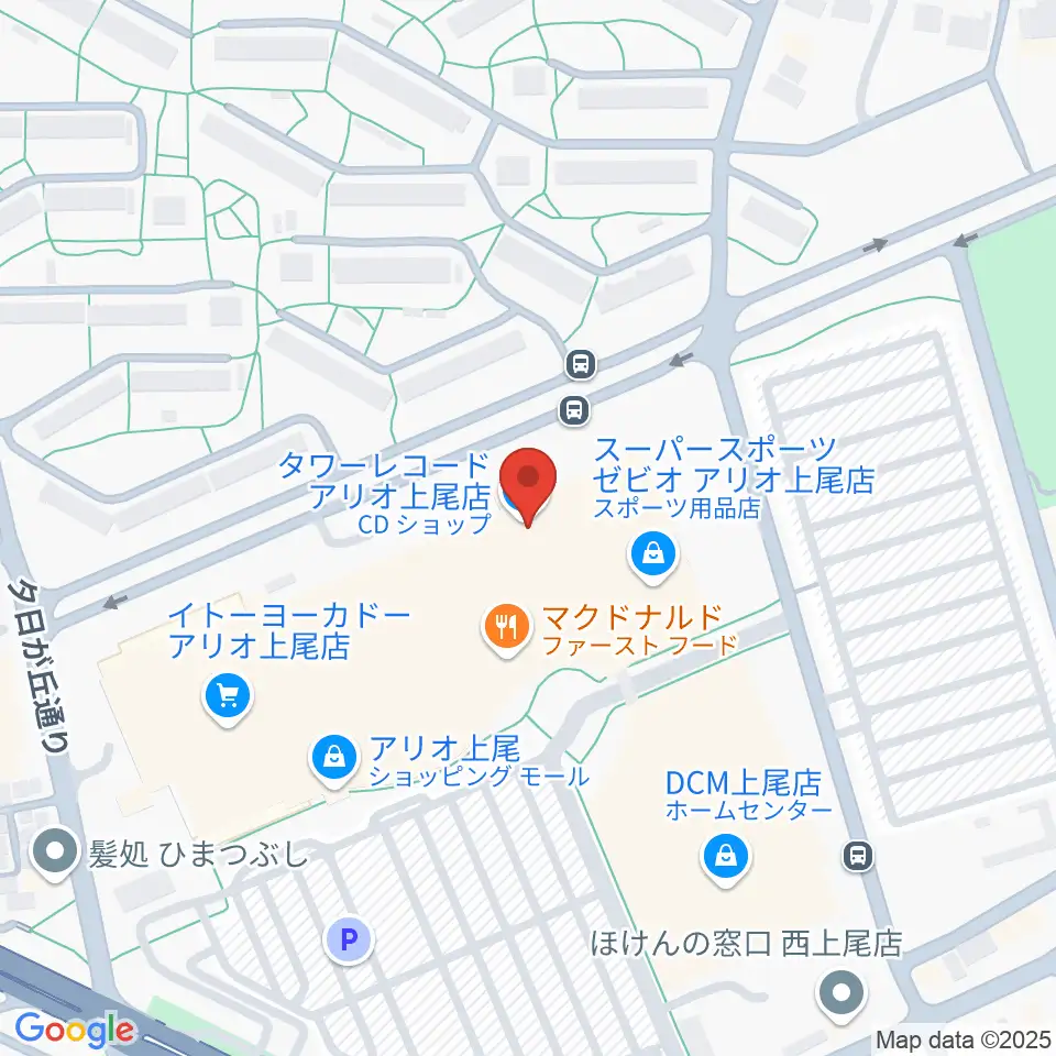 タワーレコード アリオ上尾店周辺のホテル一覧地図