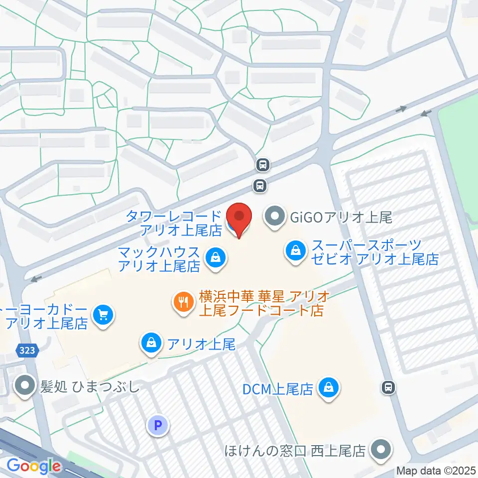 タワーレコード アリオ上尾店周辺のホテル一覧地図
