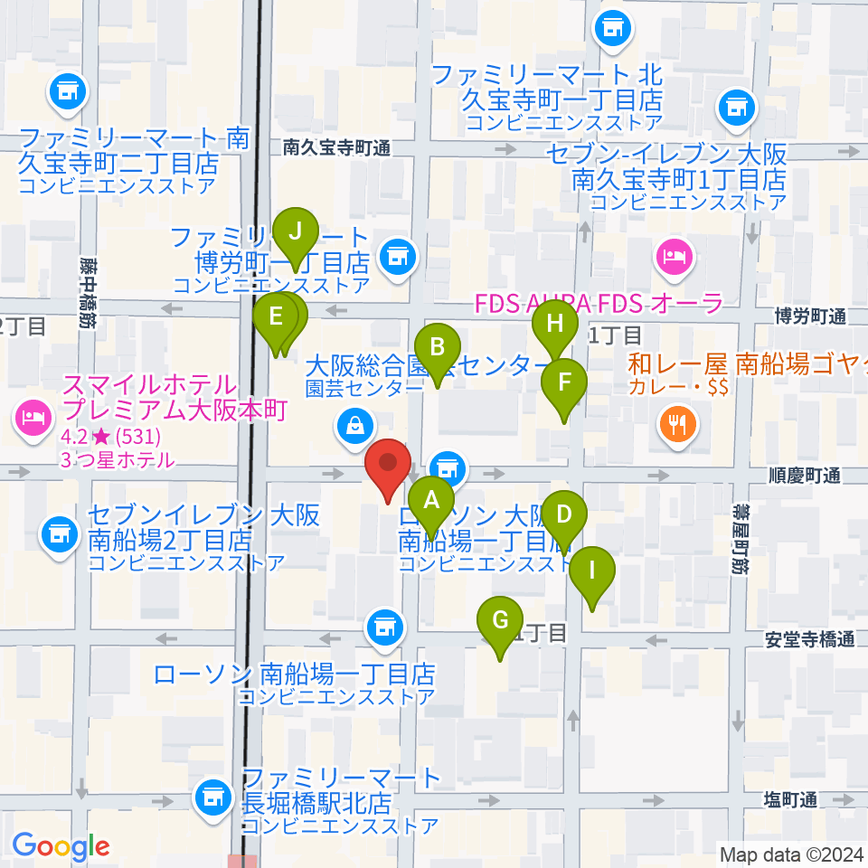 南船場CELL周辺のホテル一覧地図