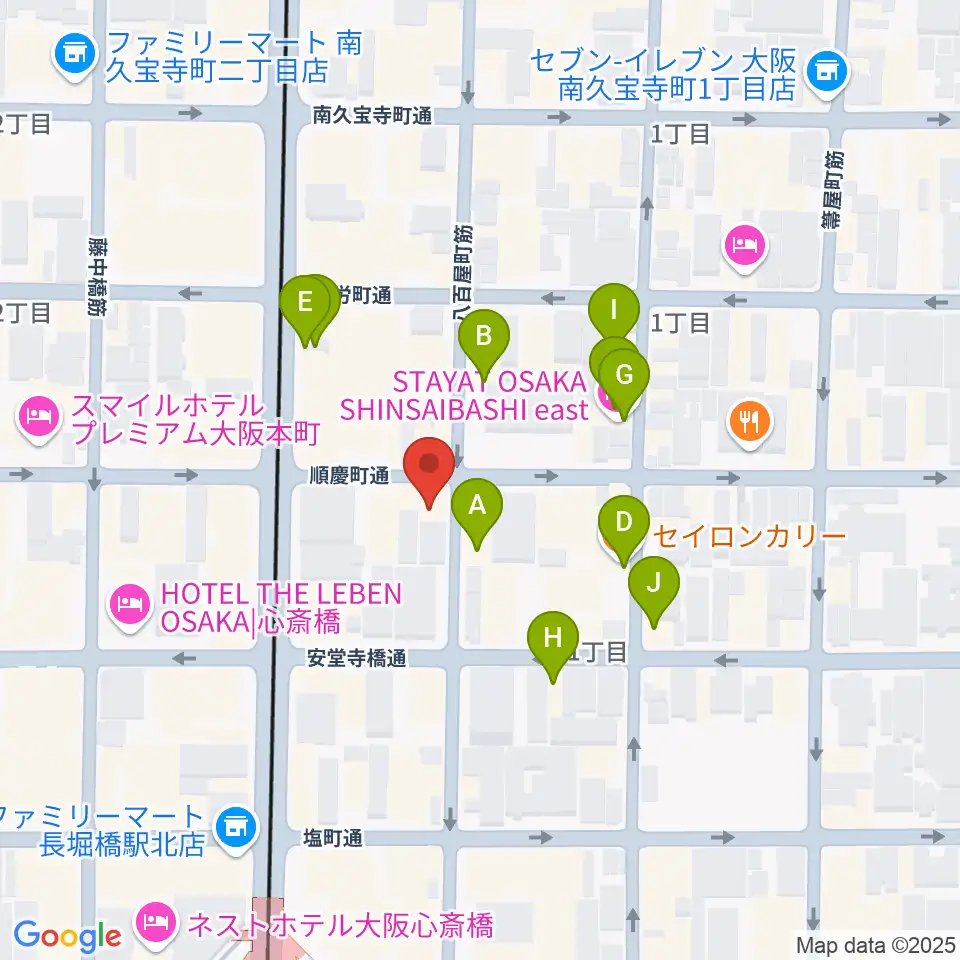南船場CELL周辺のホテル一覧地図
