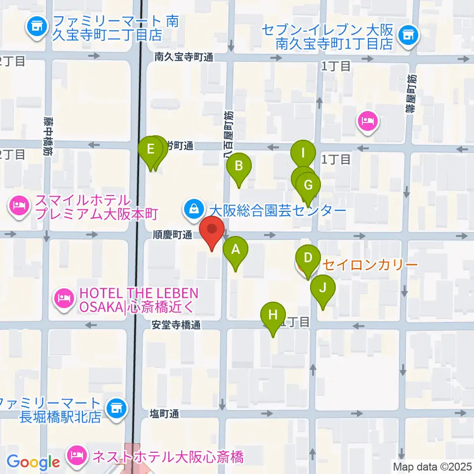 南船場CELL周辺のホテル一覧地図