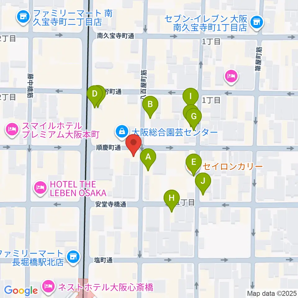 南船場CELL周辺のホテル一覧地図