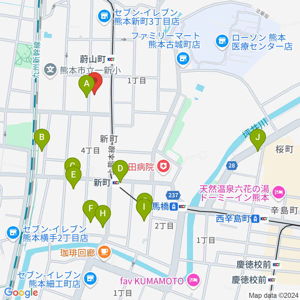 劉福君 九州二胡教室周辺のホテル一覧地図