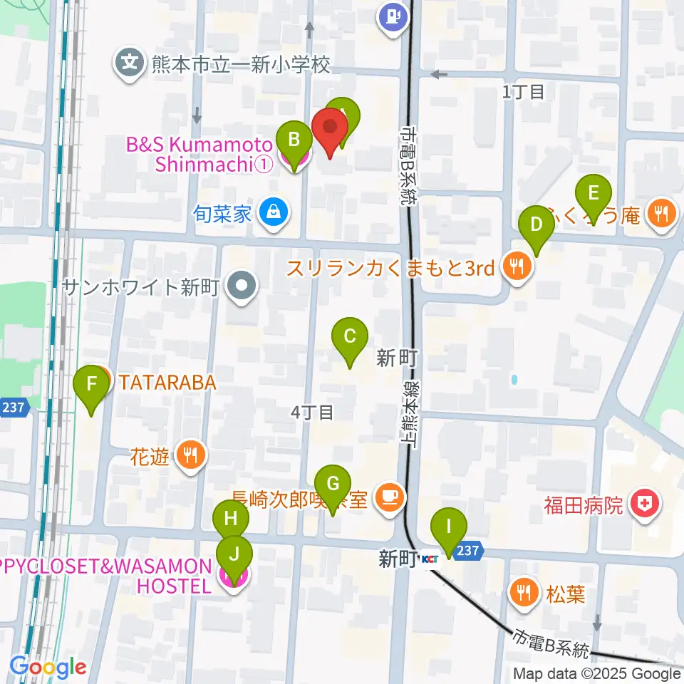 劉福君 九州二胡教室周辺のホテル一覧地図