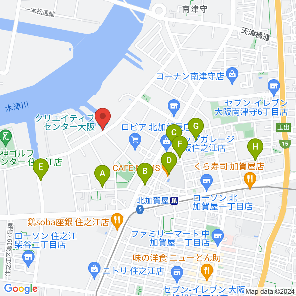 クリエイティブセンター大阪周辺のホテル一覧地図