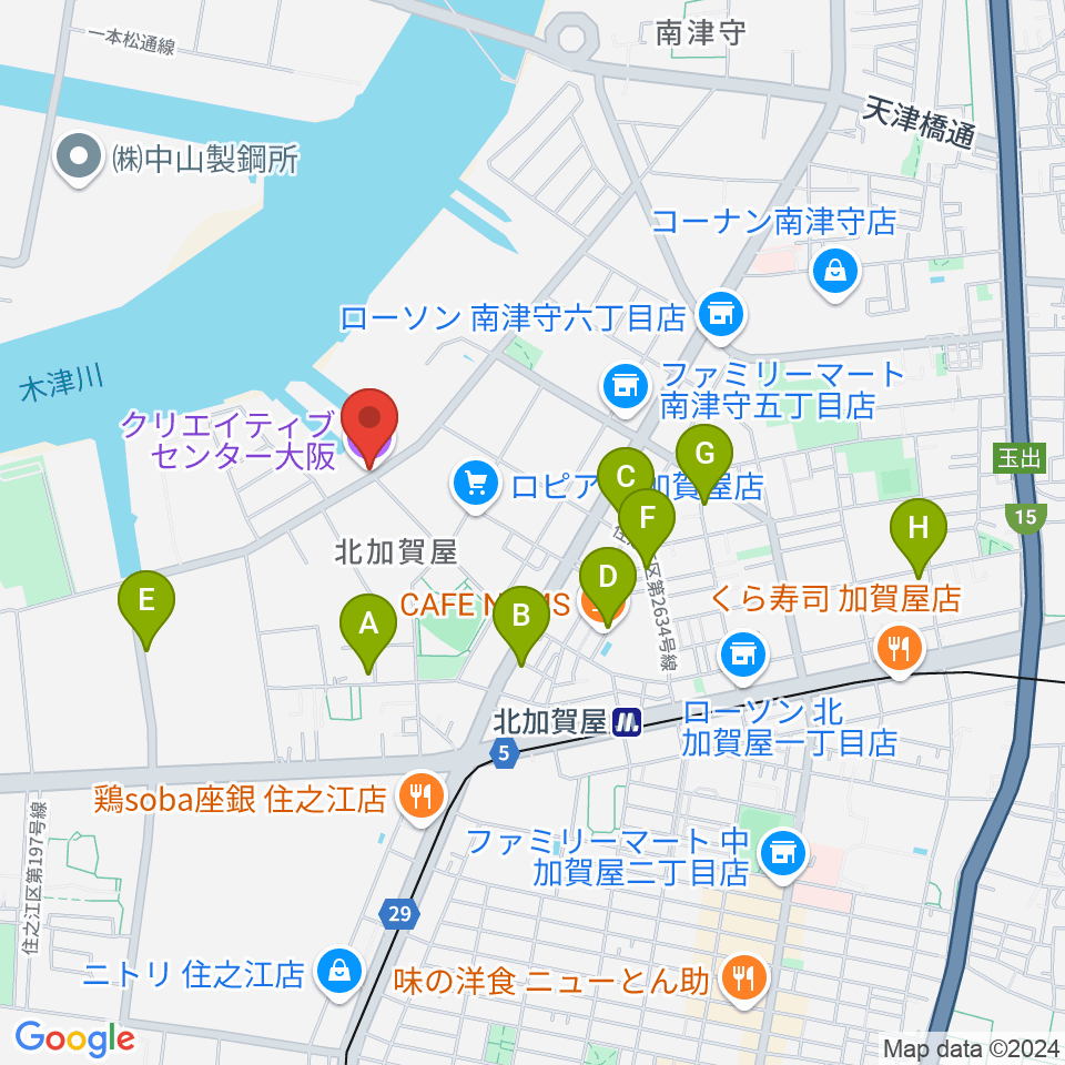 クリエイティブセンター大阪周辺のホテル一覧地図