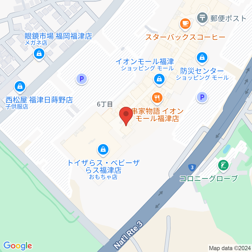 HMVイオンモール福津周辺のホテル一覧地図