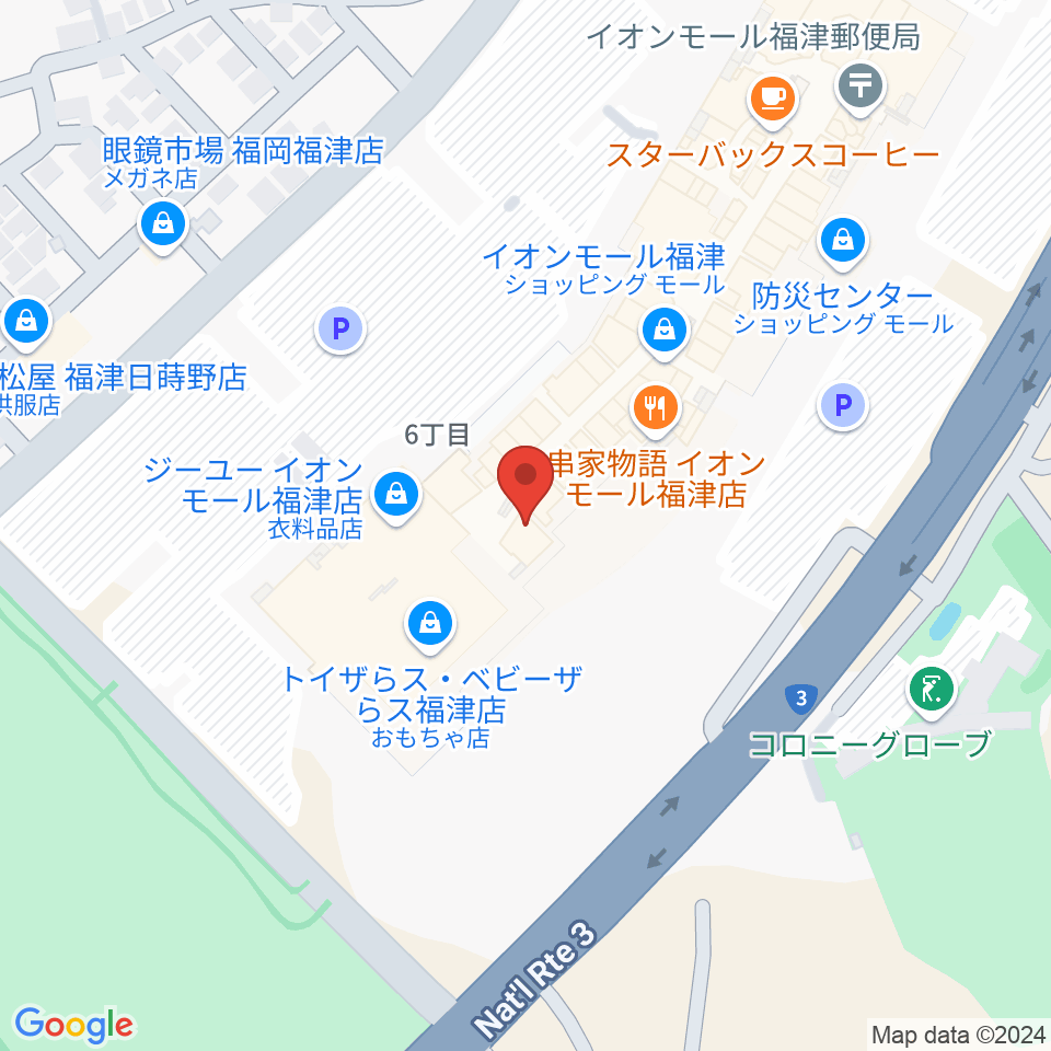 HMVイオンモール福津周辺のホテル一覧地図