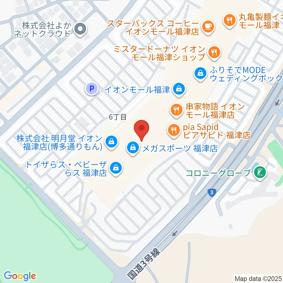 HMVイオンモール福津周辺のホテル一覧地図