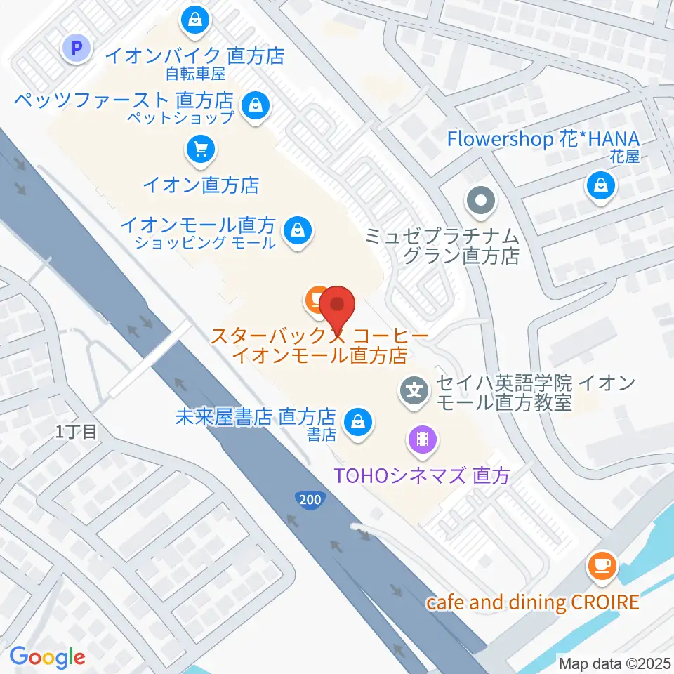 HMVイオンモール直方周辺のホテル一覧地図