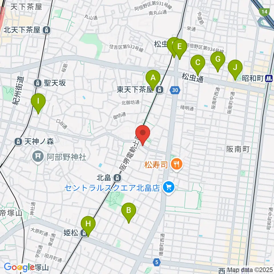 ベル音楽サロン周辺のホテル一覧地図