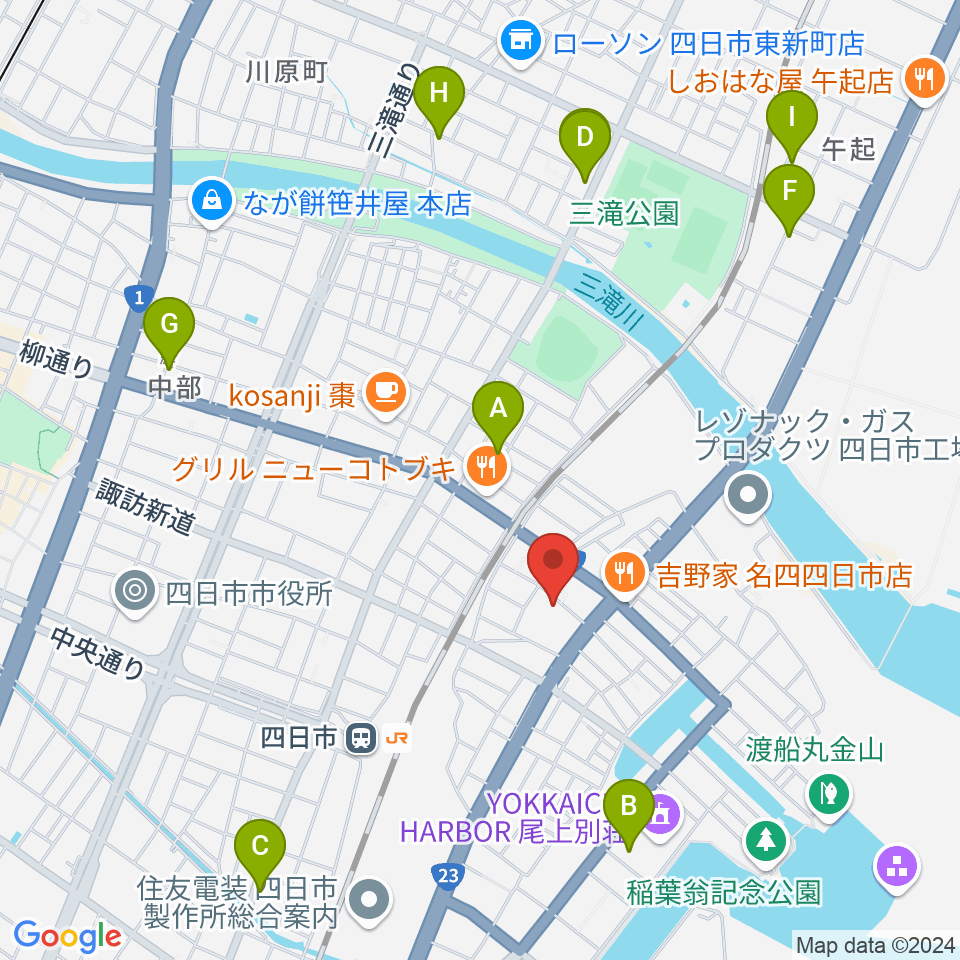 四日市市なやプラザ周辺のホテル一覧地図