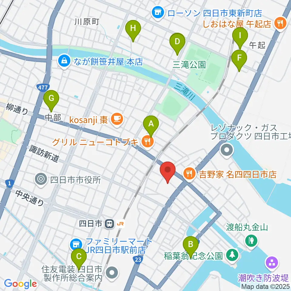 四日市市なやプラザ周辺のホテル一覧地図