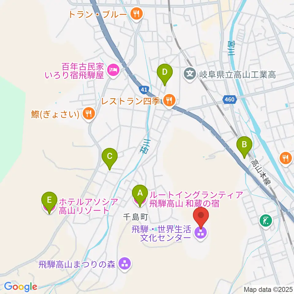 飛騨芸術堂周辺のホテル一覧地図