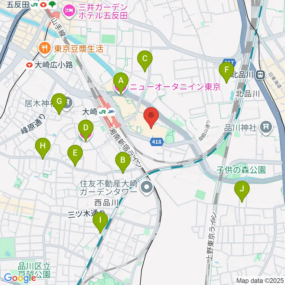 ゲートシティホール＆ルーム周辺のホテル一覧地図